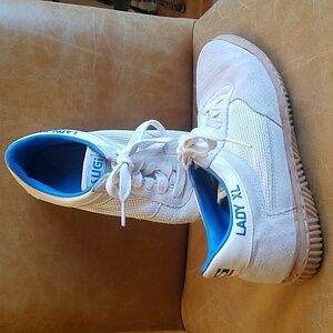 Vintage SUGI Lady XL suede gum soles racket court sport sneakers Shoes 6.5